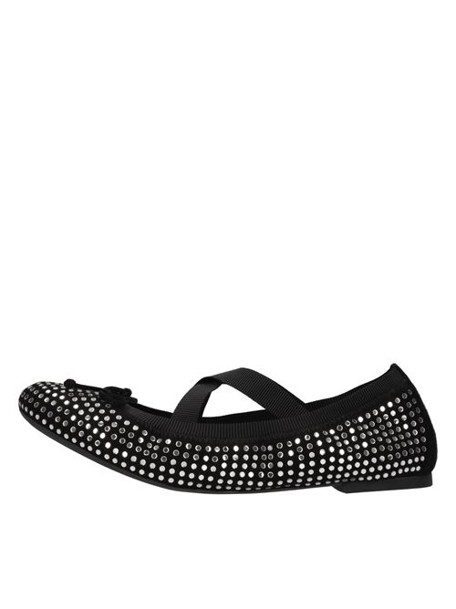 Ballerine in camoscio,tessuto elastico e strass AQUAZZURA | REMIX BALLETNERO-ARGENTO